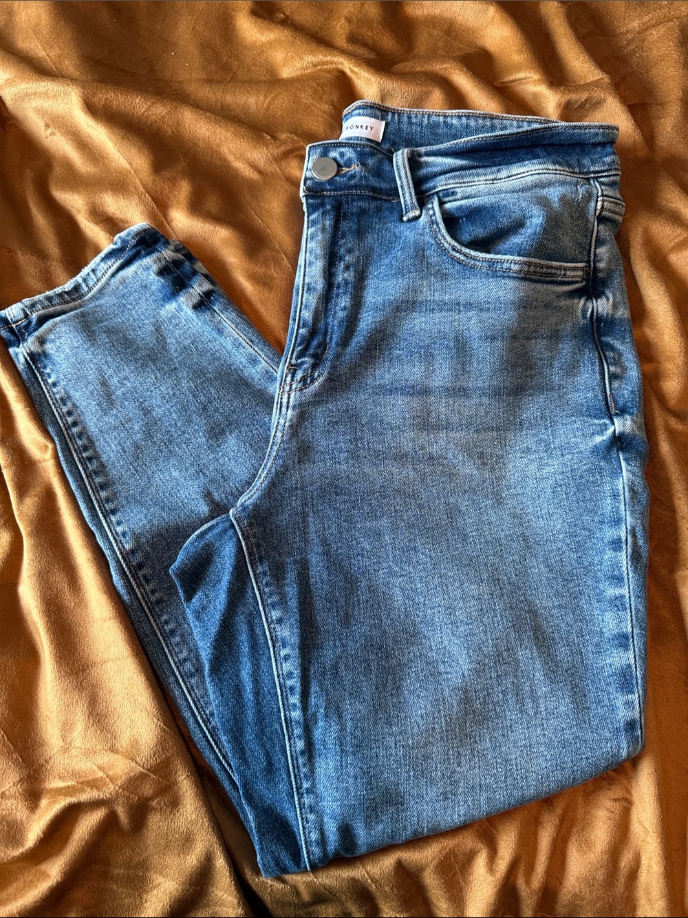 Flying Monkey Slim Skinny Jeans in Medium Blue Wash